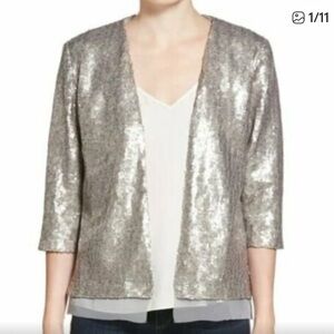 Chelsea28 Gray Sequin Jacket